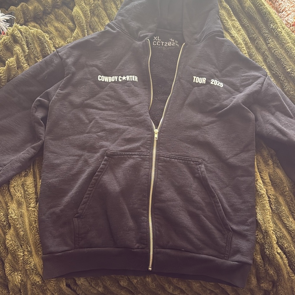 Cowboy Carter Beyonce Tour Merch Black Zip Up Hoodie